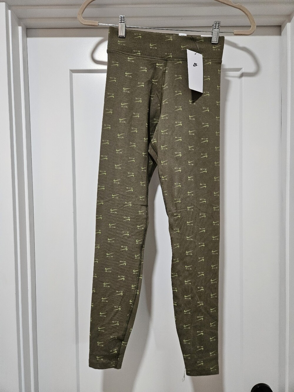 Nike Green Logo High Rise Leggings XS